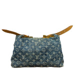 Louis Vuitton Vintage Denim Leather Trim Monogram Baggy Shoulder Bag MM