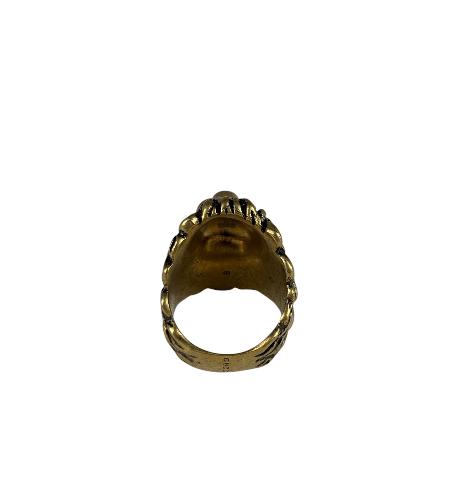 Gucci Crystal Lion Head Ring