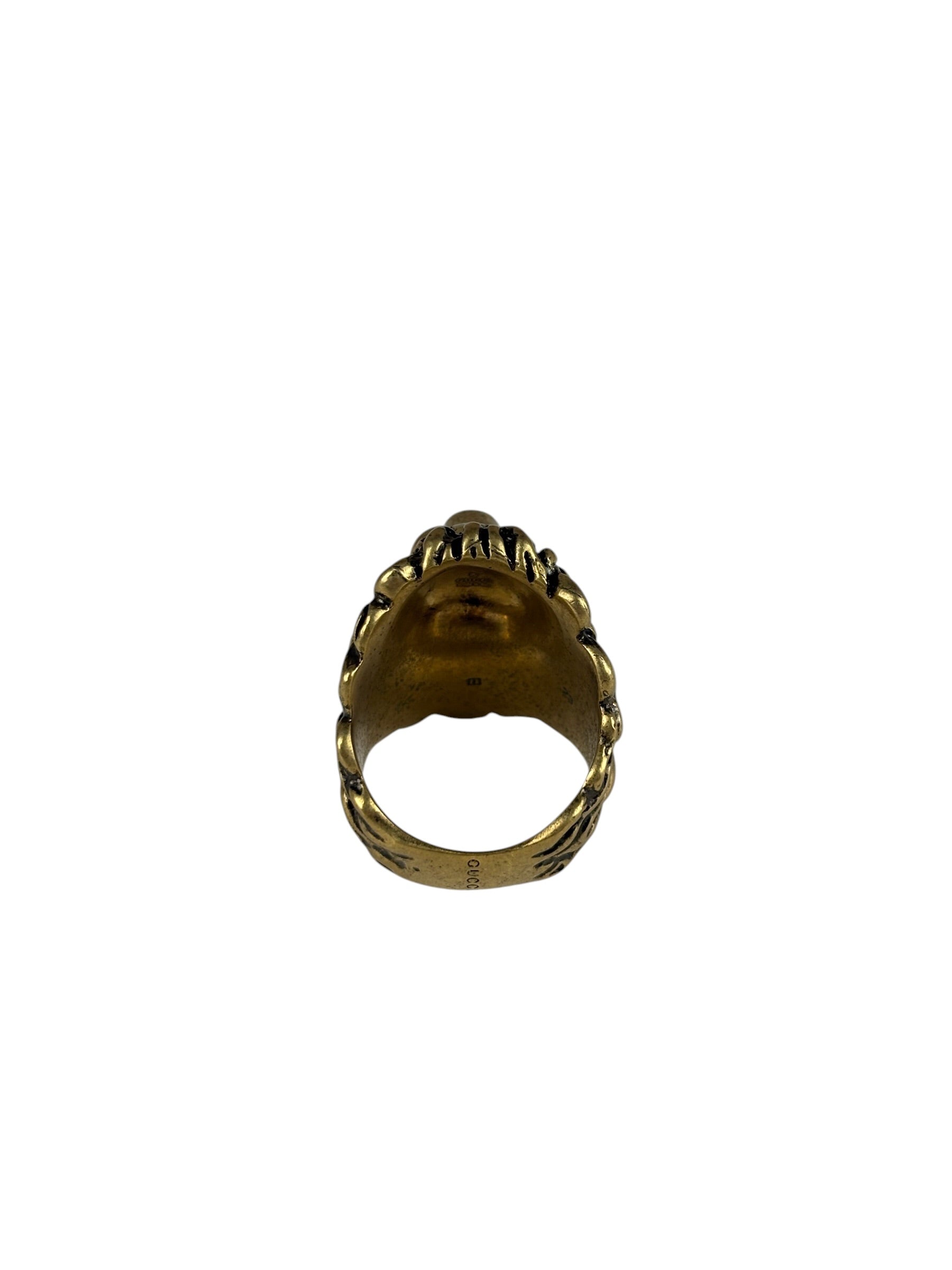 Gucci Crystal Lion Head Ring