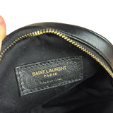 Saint Laurent Round Vinyle Quilted Shoulder Bag Black