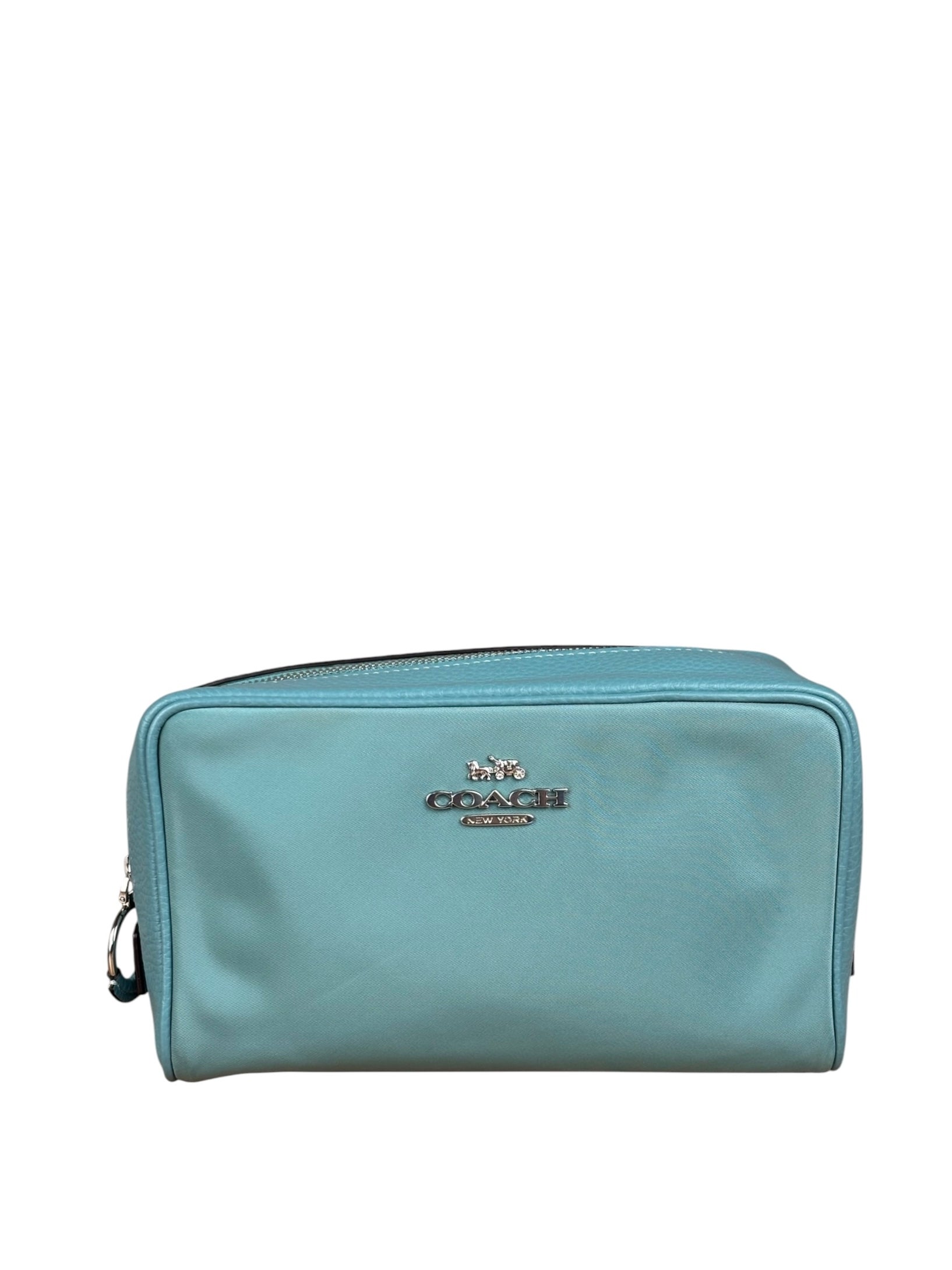 Coach Teal Blue Ellis Boxy Cosmetic Pouch