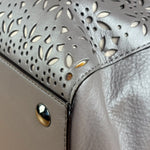 Coach Putty Grey Leather Taylor Eyelet Caryall Shoulder Bag