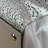 Coach Putty Grey Leather Taylor Eyelet Caryall Shoulder Bag