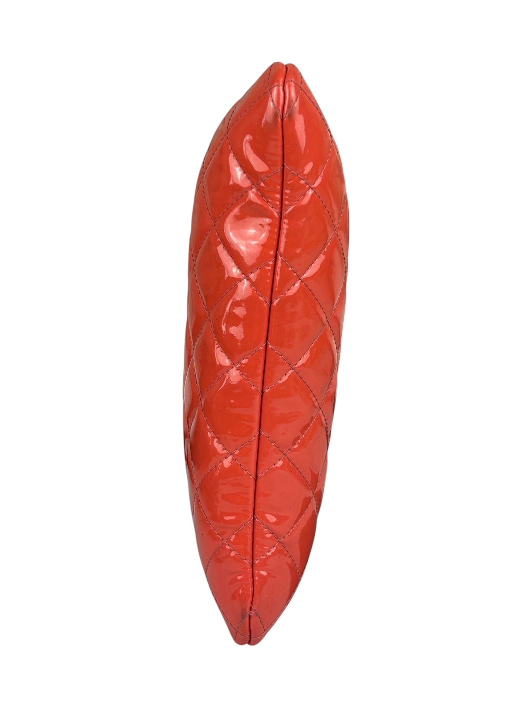 Chanel Orange Hue Quilted Patent Leather Clutch 2012