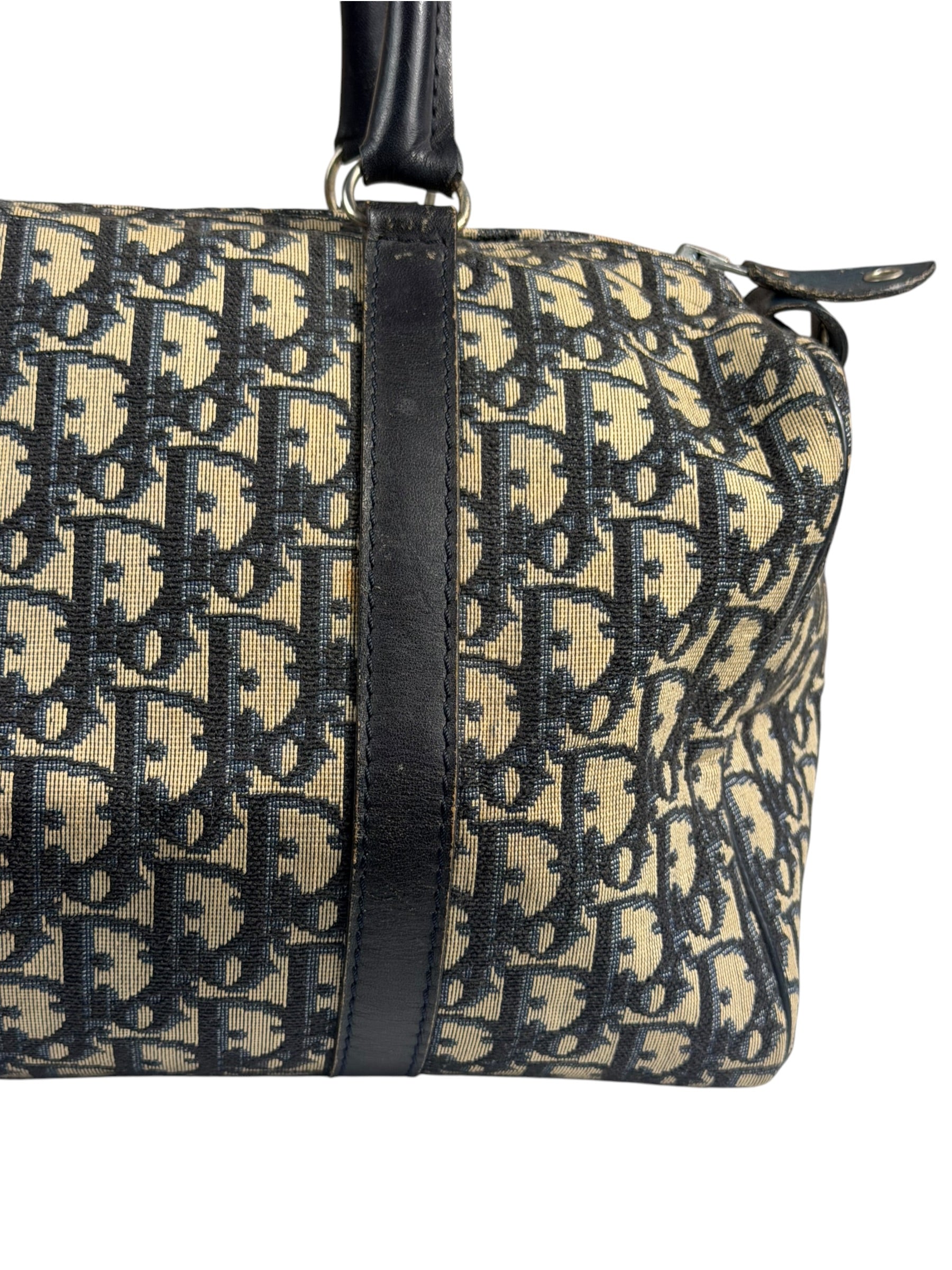 Christian Dior Vintage Navy Blue Trotter Boston Bag