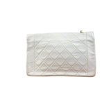 Chanel Vintage White Leather Diana Flap Shoulder Bag 1989