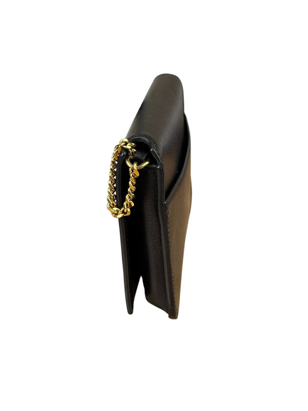 YSL Black Leather Cassandre Shoulder Bag
