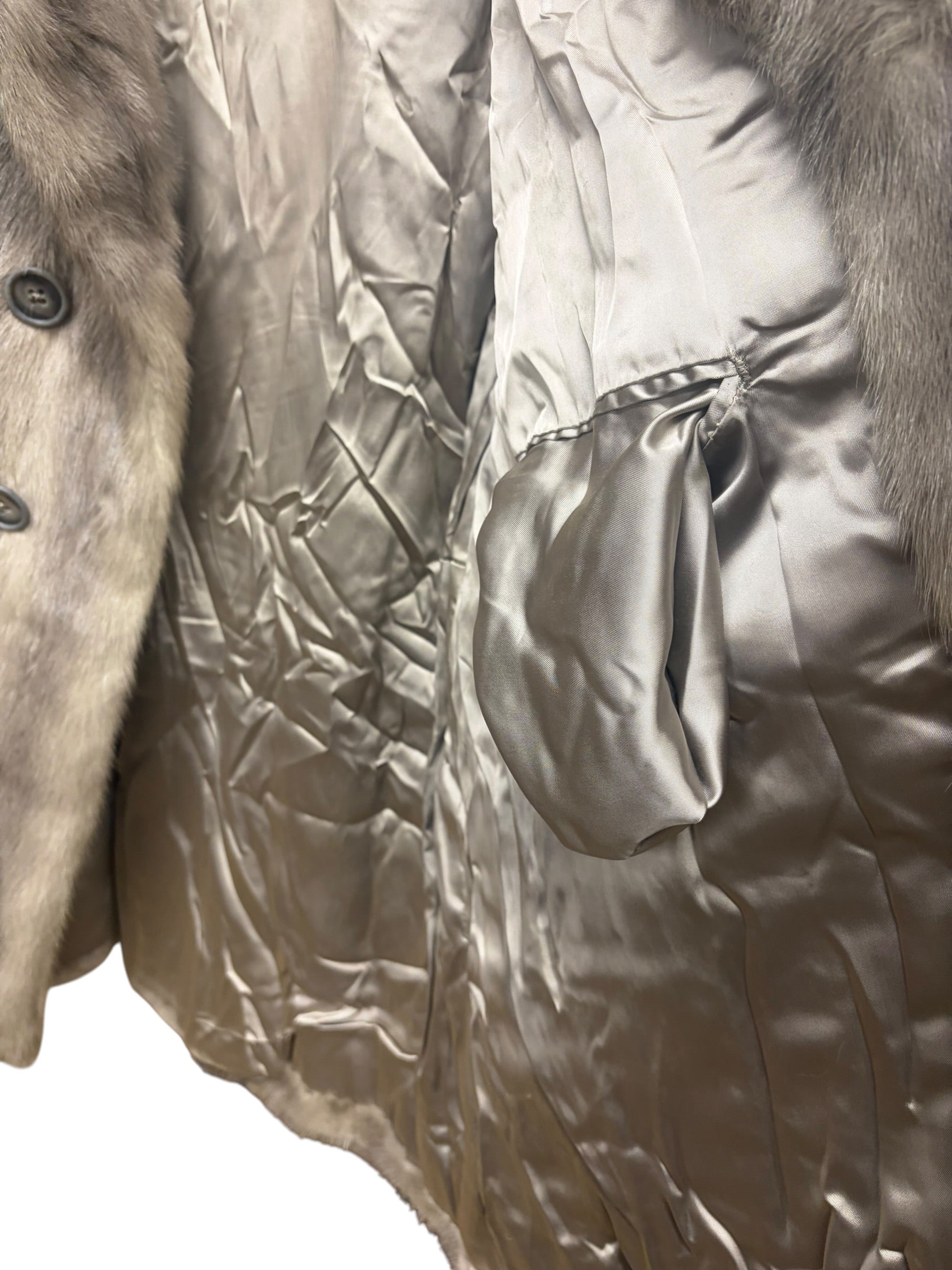 Vintage Koslouis Light Grey Mink Fur Coat
