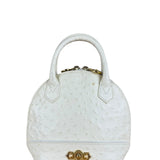 Versace Vintage Mini Osctrich Leather Top Handle Bag