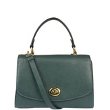 Coach Teal Crossgrain Leather Tilly Satchel 23 Two-Way Bag