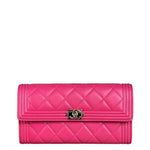 Chanel Pink Quilted Boy Wallet