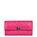Chanel Pink Quilted Boy Wallet