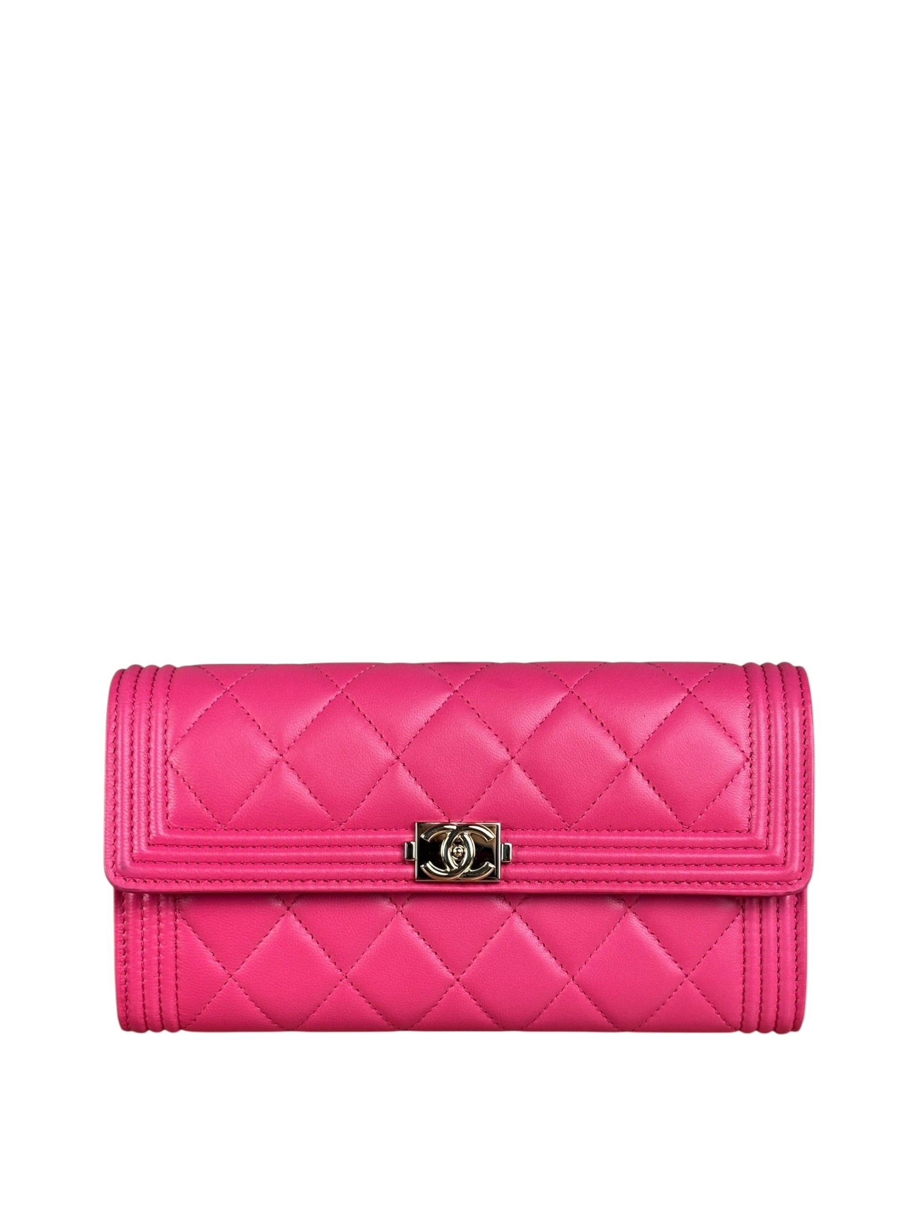 Chanel Pink Quilted Boy Wallet