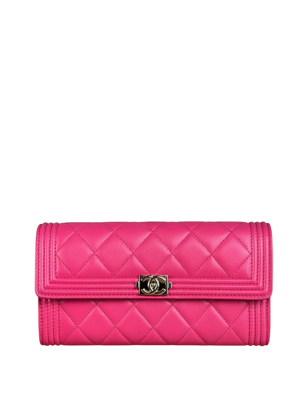 Chanel Pink Quilted Boy Wallet