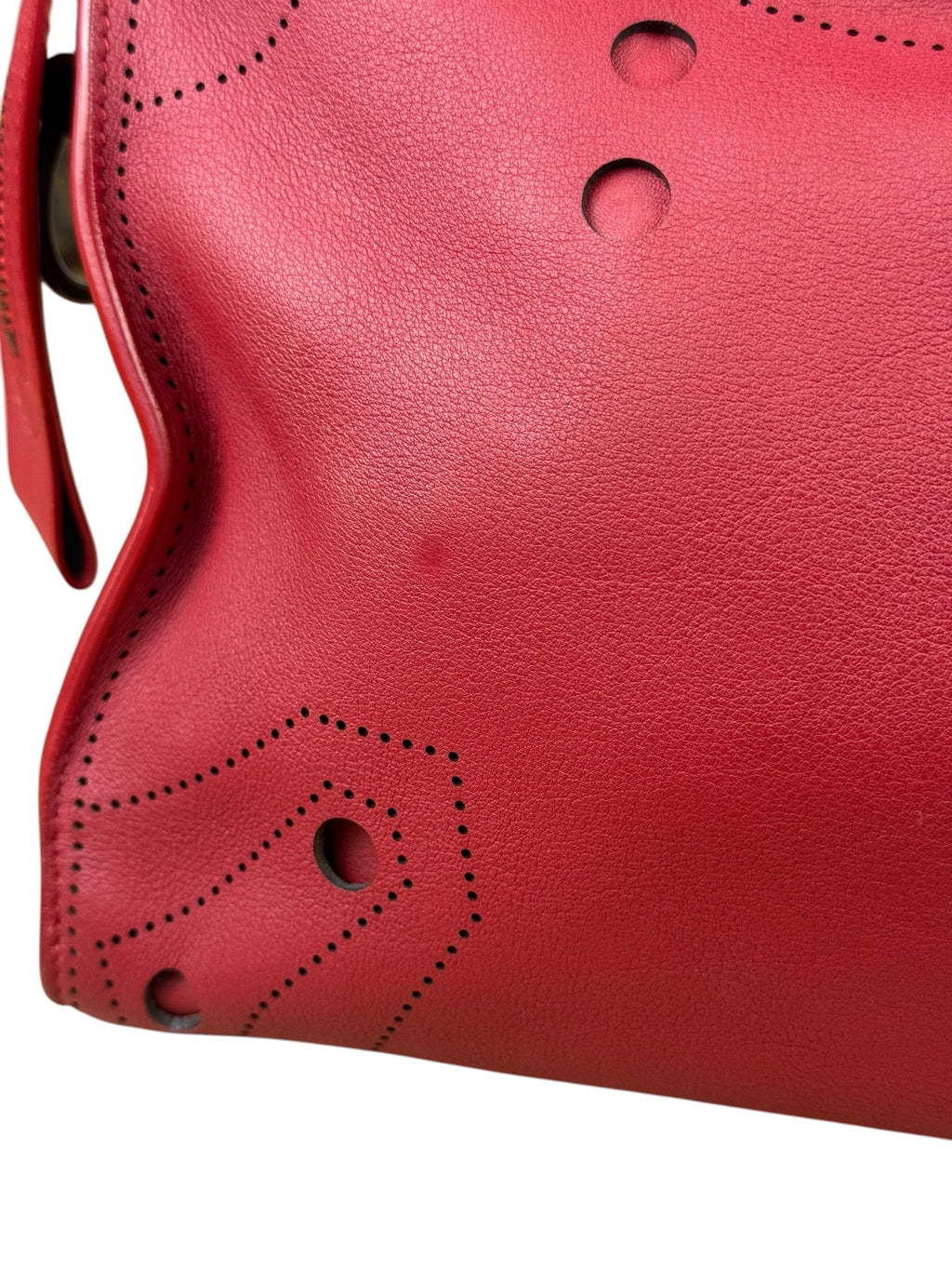 Balenciaga Red Leather Blackout City Two-Way Bag
