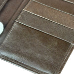 Christian Dior Brown Leather Bifold Checkbook Wallet