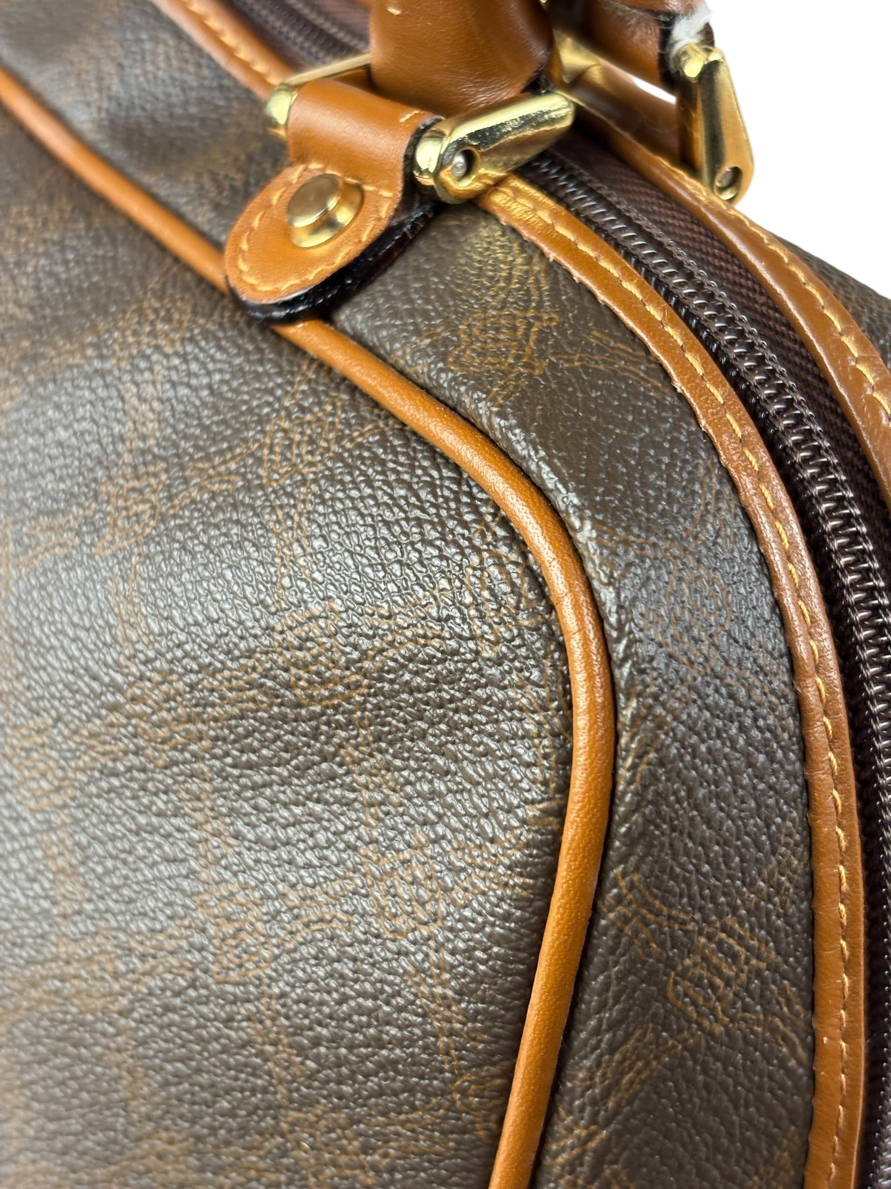 Bally Vintage Leather Coated Monogram Handbag