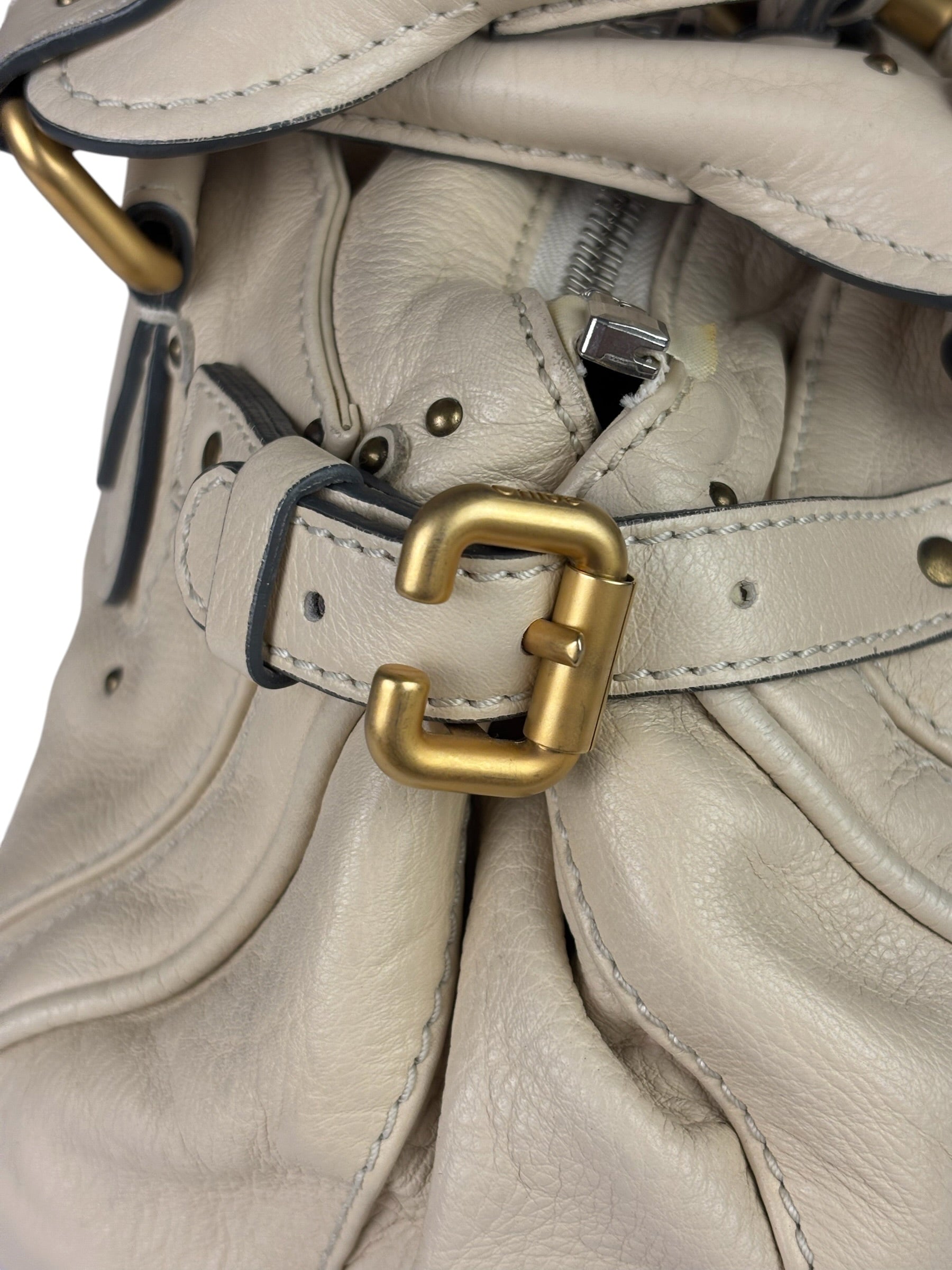 Chloe Beige Leather Paddington Shoulder Bag
