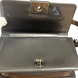 Chanel Gray Patent Leather Boy Flap Shoulder Bag
