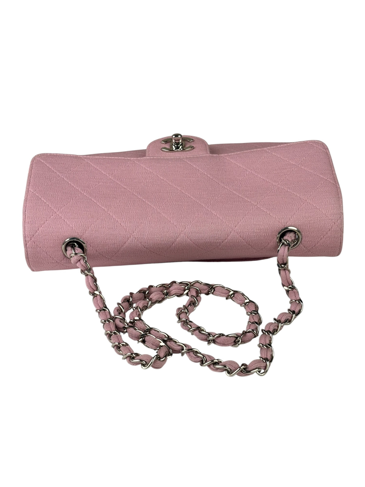 Chanel Pink Quilted Jersey Classic Flap Bag 1997
