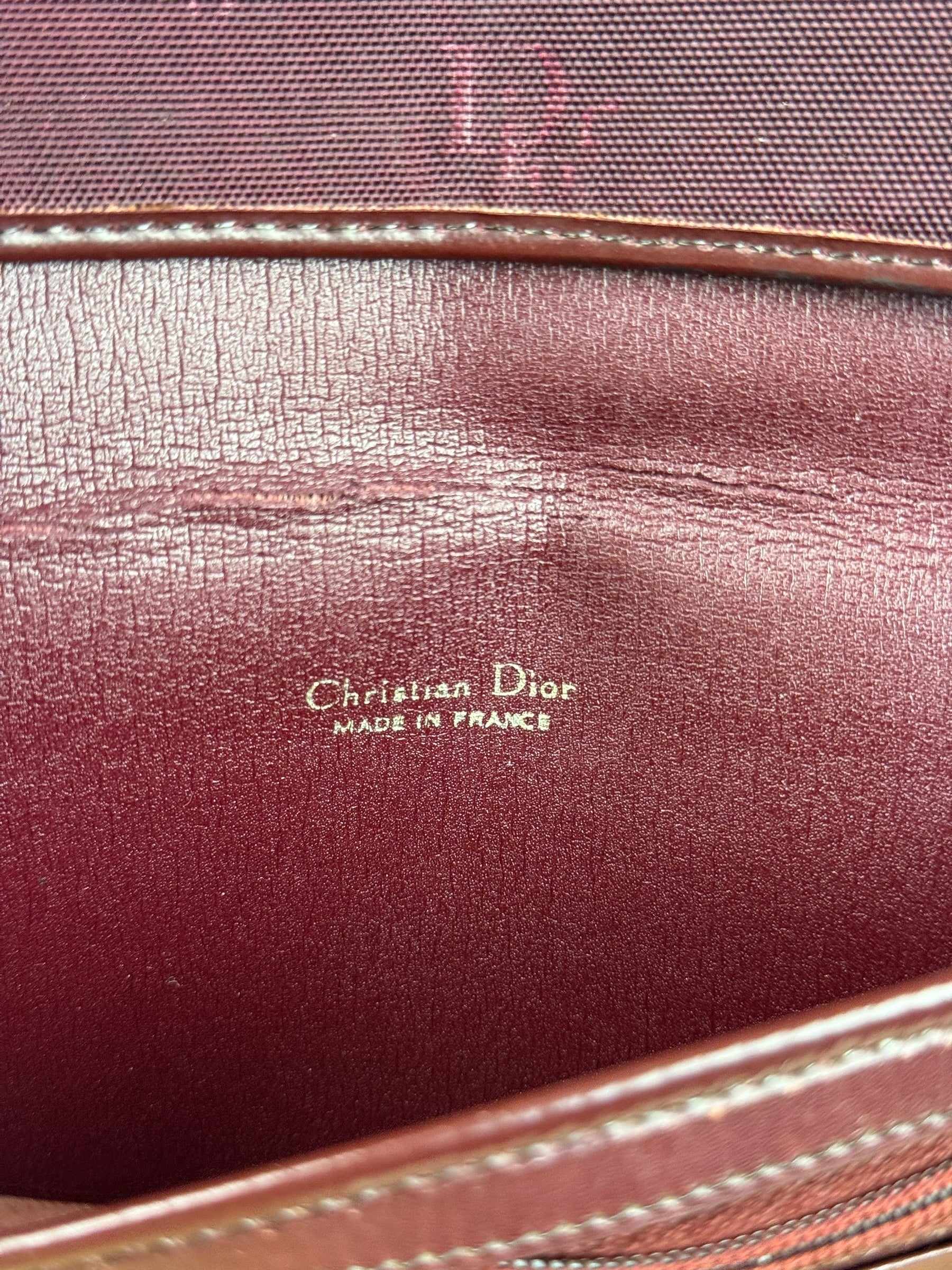Christian Dior Vintage Canvas Maroon Long Wallet