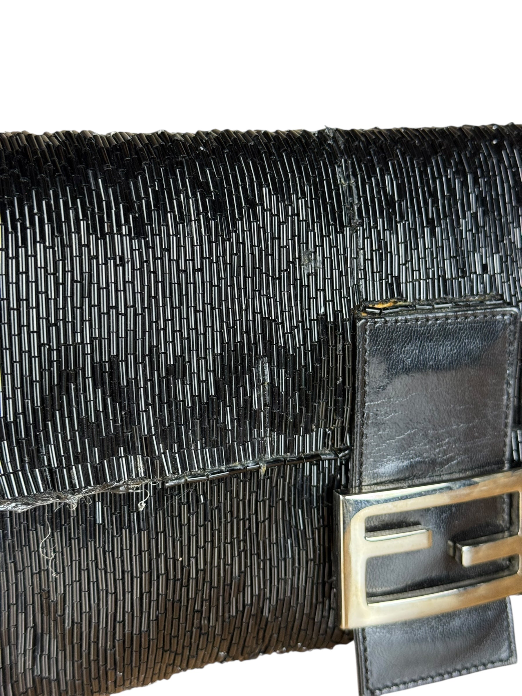 Fendi Beaded Baguette Black