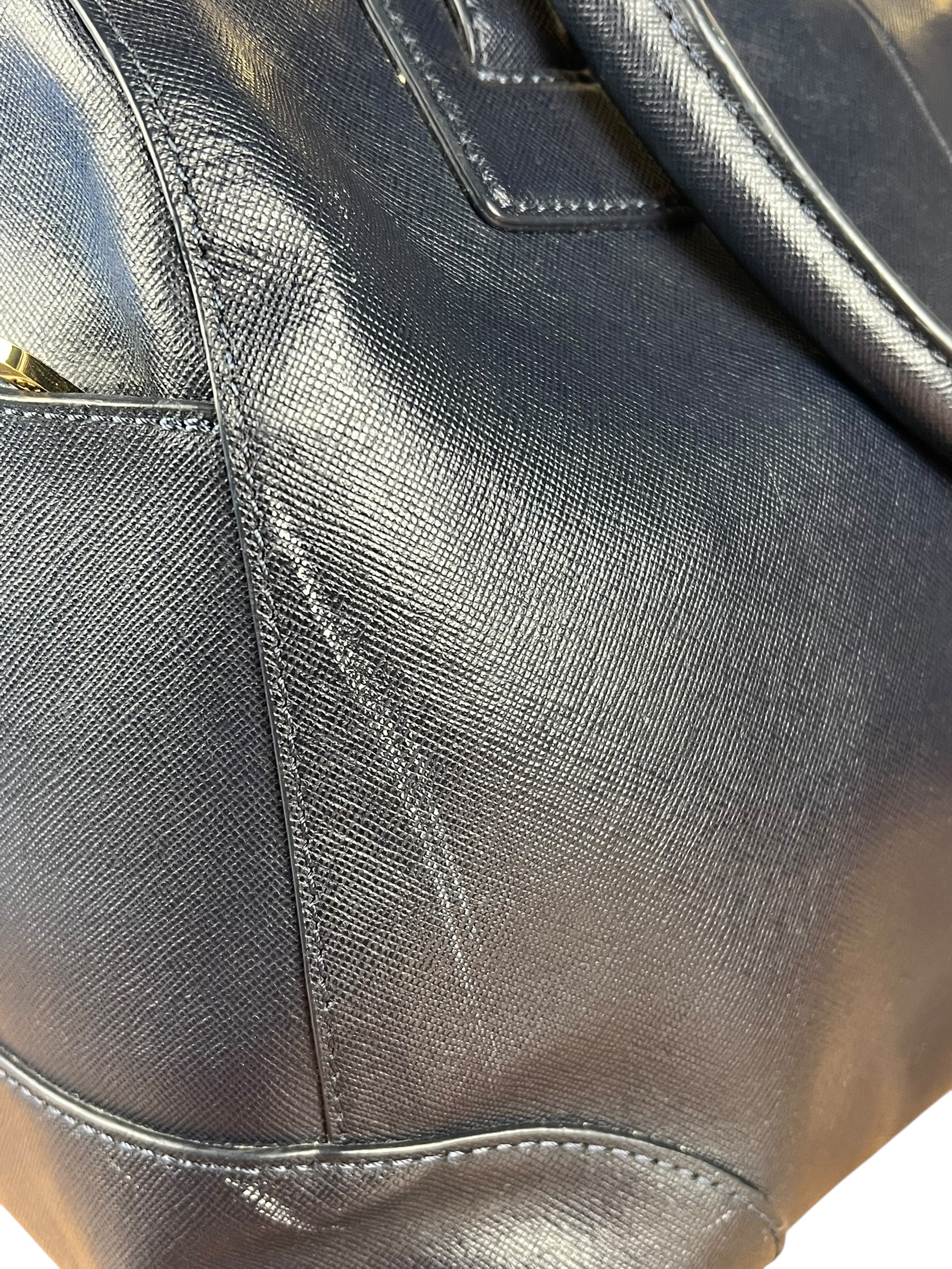 Tory Burch Saffiano Leather Navy Boston Bag