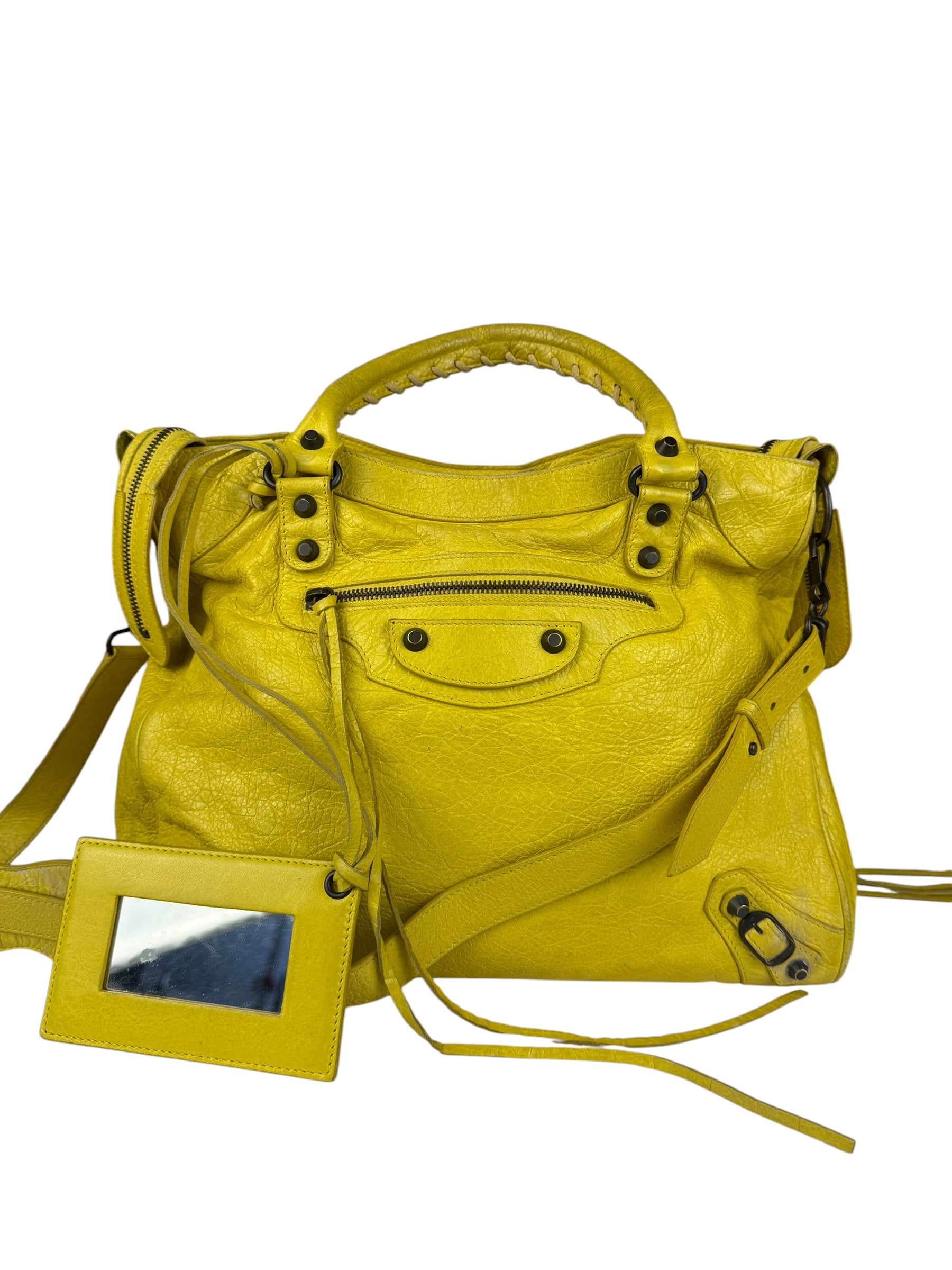 Balenciaga Yellow Leather Classic City Bag