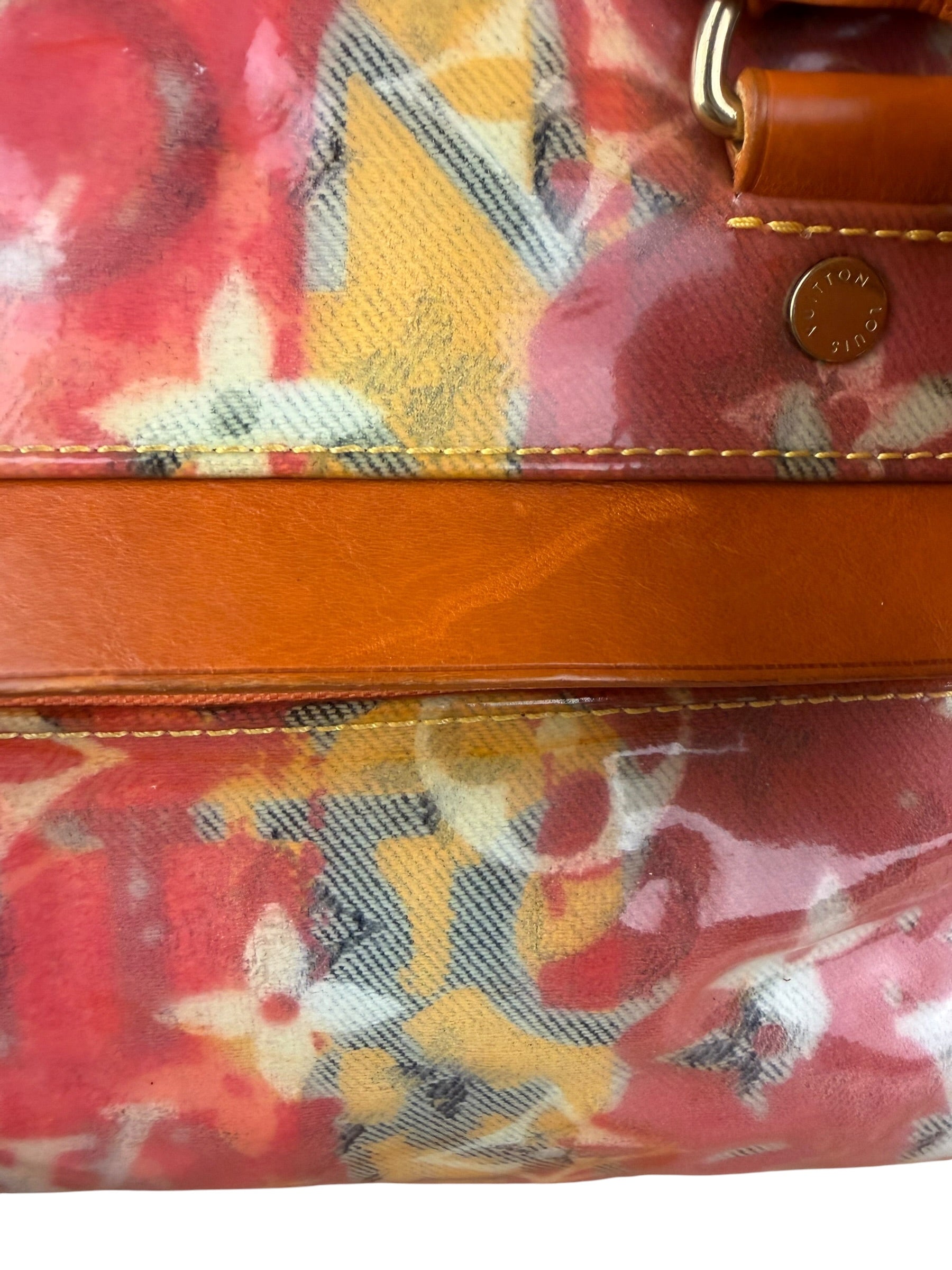 Louis Vuitton Richard Prince Orange Vinyl Canvas Monogram Hand Bag PM