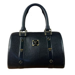 MCM Vintage Black Leather Boston Handbag