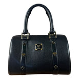 MCM Vintage Black Leather Boston Handbag