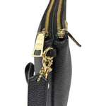 Coach Black Pebbled Leather Dual Zip Wristlet Wallet