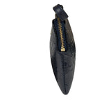 Coach Navy Blue Patent Leather Signature Corner Zip Wristlet