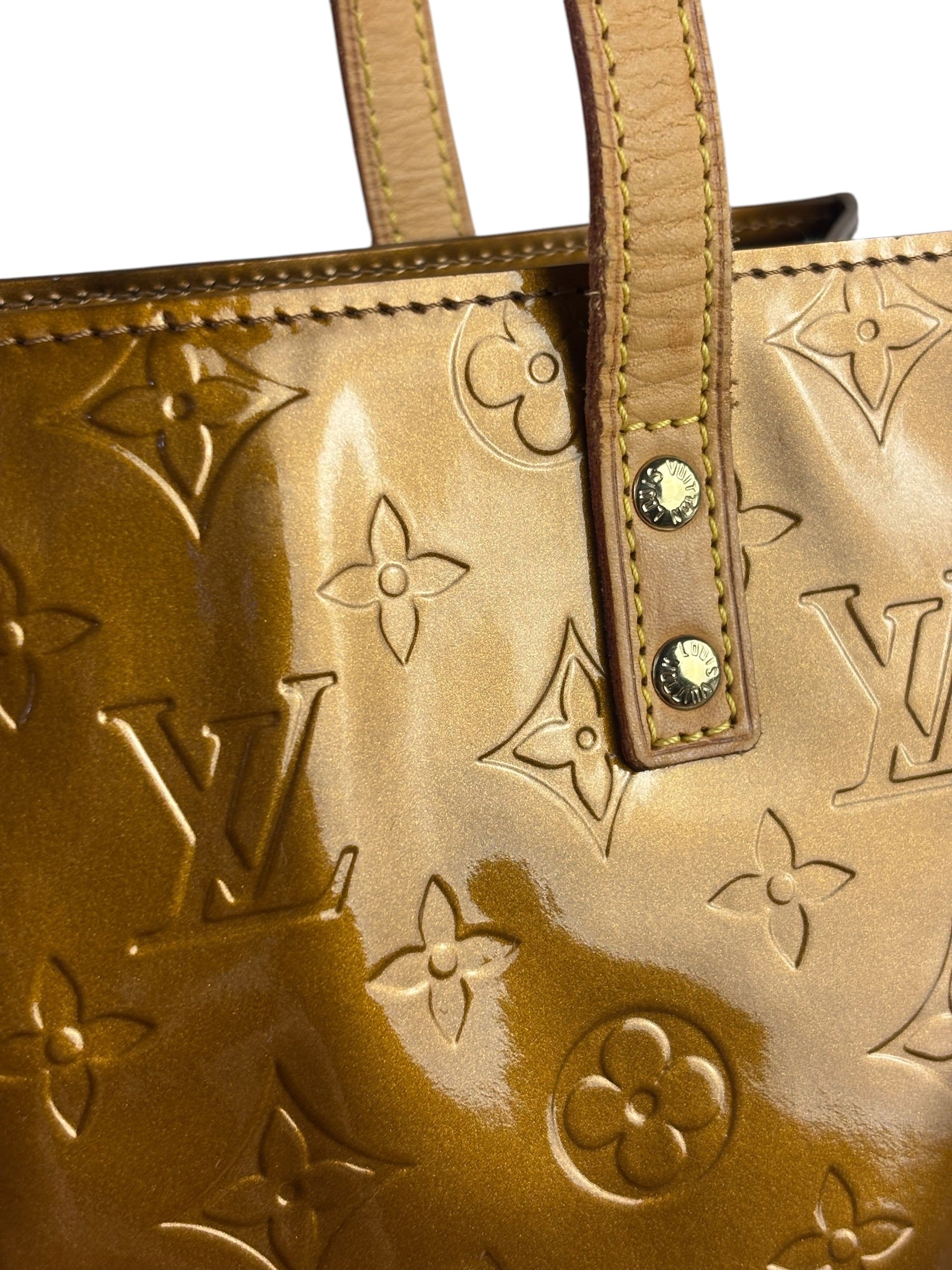 Louis Vuitton Metallic Bronze Vernis Reade MM