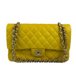 Chanel Yellow Quilted Lambskin Double Flap Bag 2009