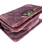 Chanel Purple Velvet Mini Boy Bag 2013