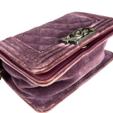 Chanel Purple Velvet Mini Boy Bag 2013