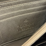 Vivienne Westwood Brown Leather Orb Zip Long Wallet