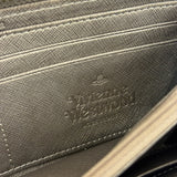 Vivienne Westwood Brown Leather Orb Zip Long Wallet