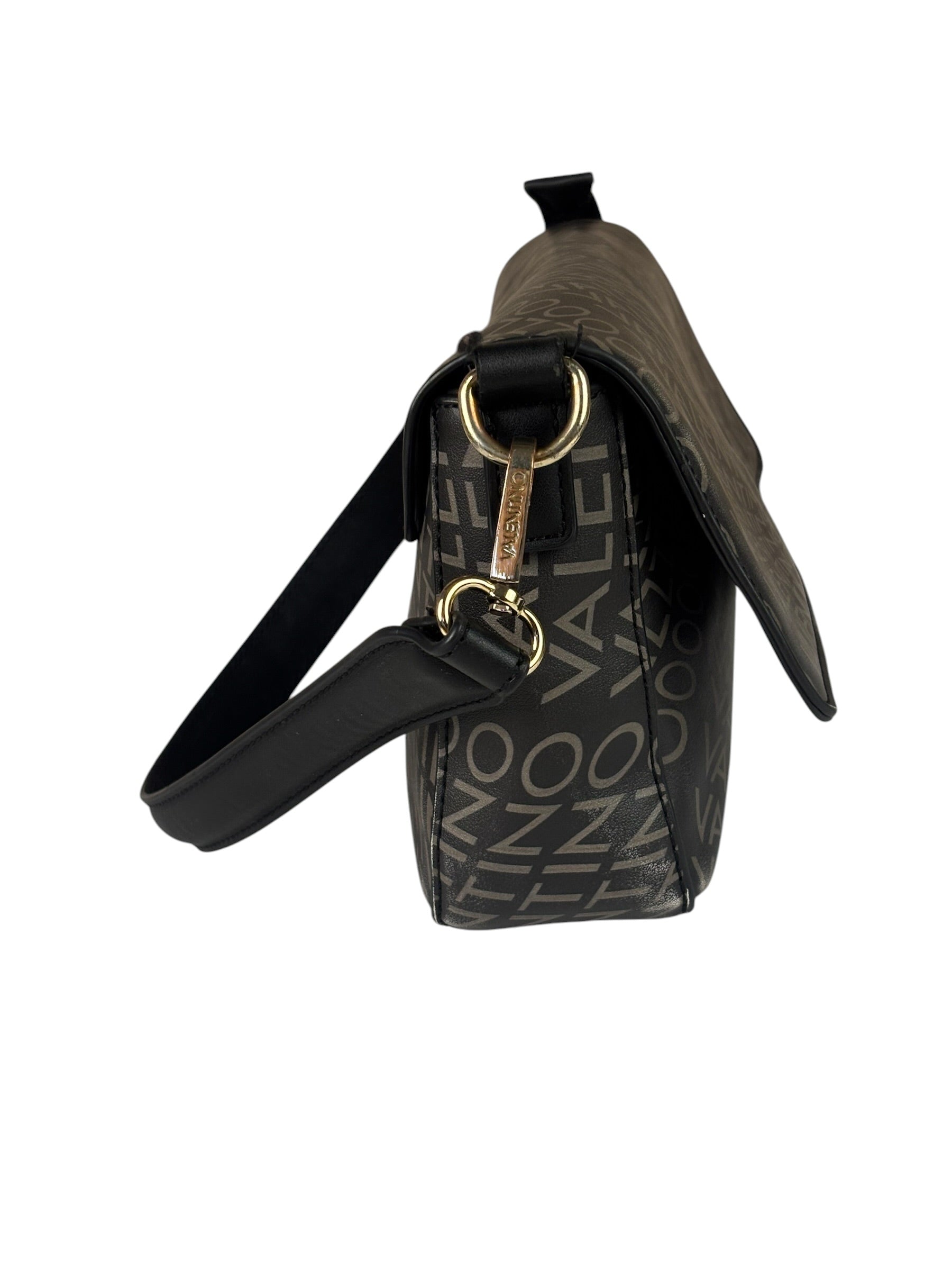Valentino Black Leather Mario Spa Flap Bag