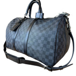 Louis Vuitton Canvas Damier Graphite Keepall Bandouliere Hand Bag