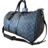 Louis Vuitton Canvas Damier Graphite Keepall Bandouliere Hand Bag