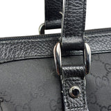 Gucci Black Leather Trim GG Canvas Abbey Zip Tote Bag