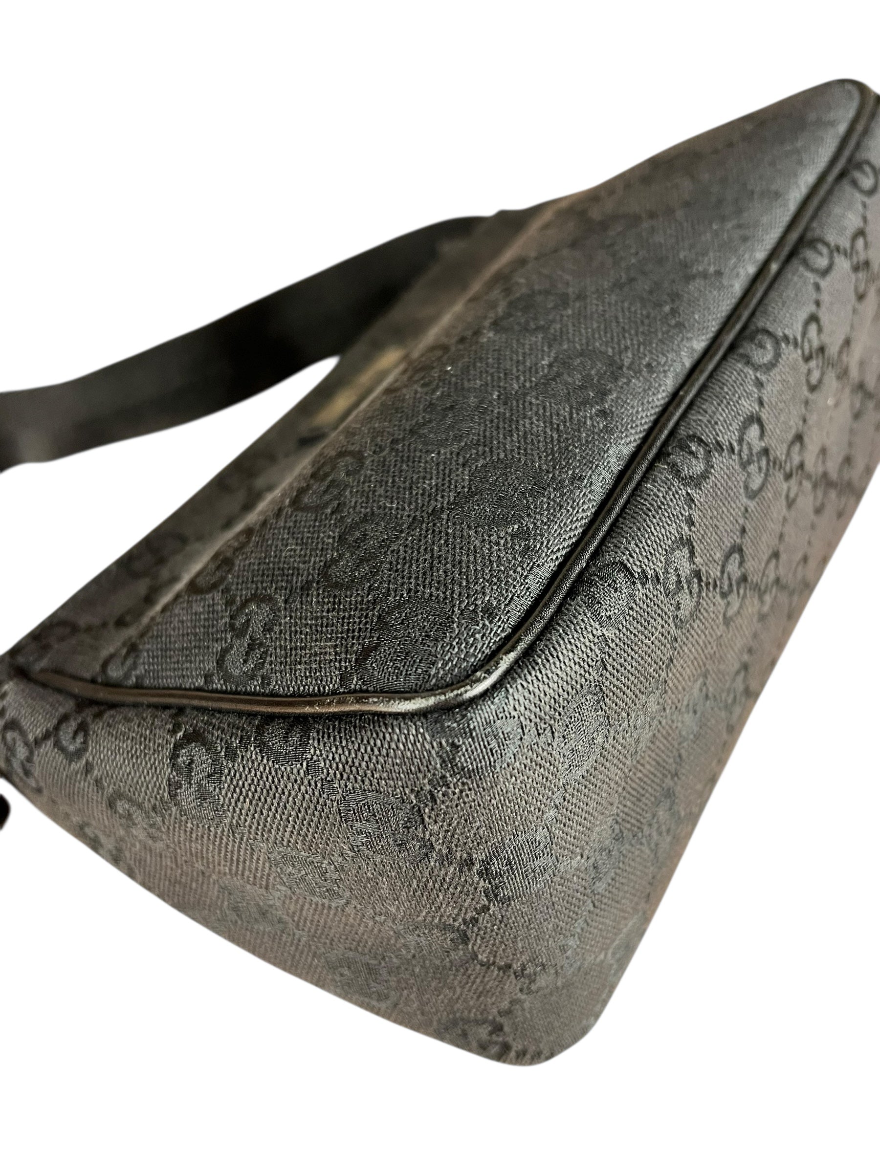 Gucci Vintage GG Black Canvas Pochette