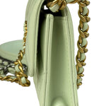Chanel Green Quilted Leather 19 Flap Chain Card Holder 2021