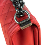 Chanel Red Quilted Lambskin Boy Flap Bag 2013
