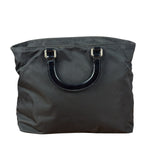 Prada Black Tessuto Nylon Leather Trim Hand Bag