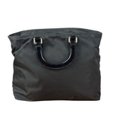Prada Black Tessuto Nylon Leather Trim Hand Bag