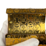 Chanel Vintage Gold CC Print Cuff Bracelet