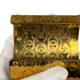 Chanel Vintage Gold CC Print Cuff Bracelet